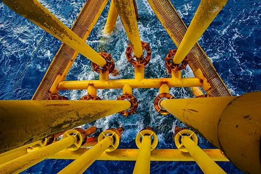 Offshore drill yellow oil and gas